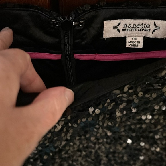 Nanette Lepore sequin black skirt - Picture 4 of 8